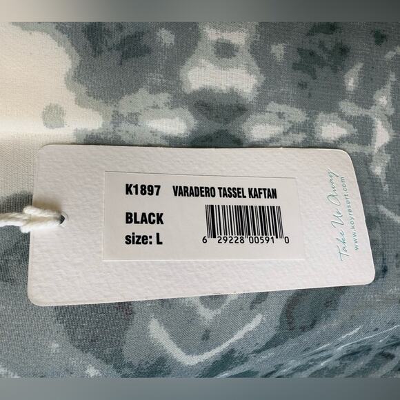 NWT Koy Resort Varadero Tassel Crochet Tie Dye Kaftan Swim Cover Up Size Large - Picture 6 of 11